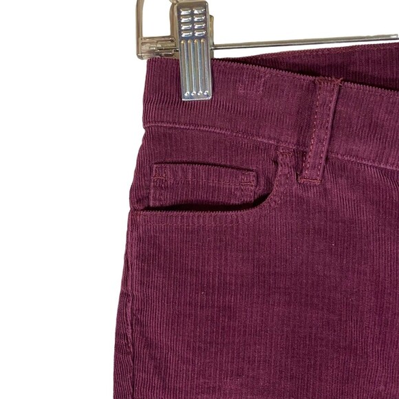 LOFT Made and Love Corduroy Pants Women 24P Modern Straight Burgundy Jeans Slack - Picture 8 of 11